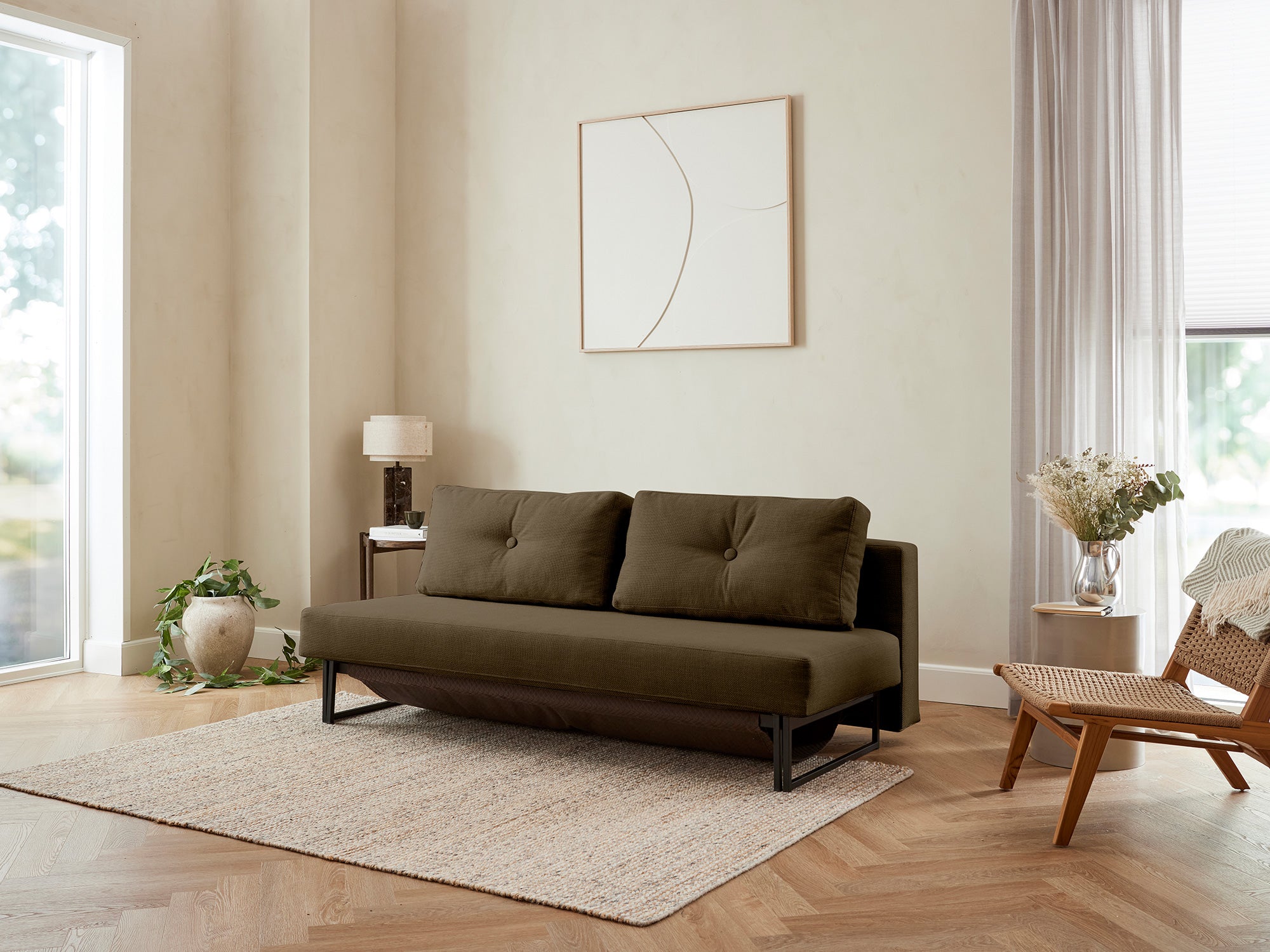 Sovesofaen - Grain | Sovesofa (Grøn) 140x200 cm.